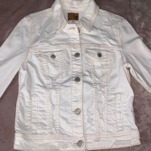 American Eagle Outfitters White Jean Jacket